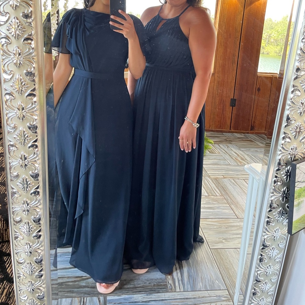 AZAZIE AALIYAH DARK NAVY DRESS in chiffon